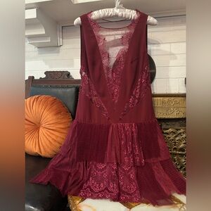 LAST CHANCE❗️Free People Oxblood Lace Dress